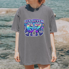 Six Seven 67 Retro Pixel Buddies Vintage Soft Unisex T-shirt 