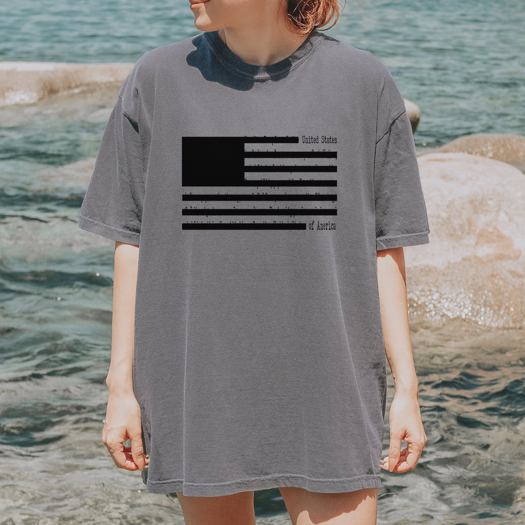 Redacted American Flag Vintage Soft Unisex T-shirt 