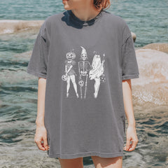Vintage Spooky Squad Pinup Halloween Design Vintage Soft Unisex T-shirt 
