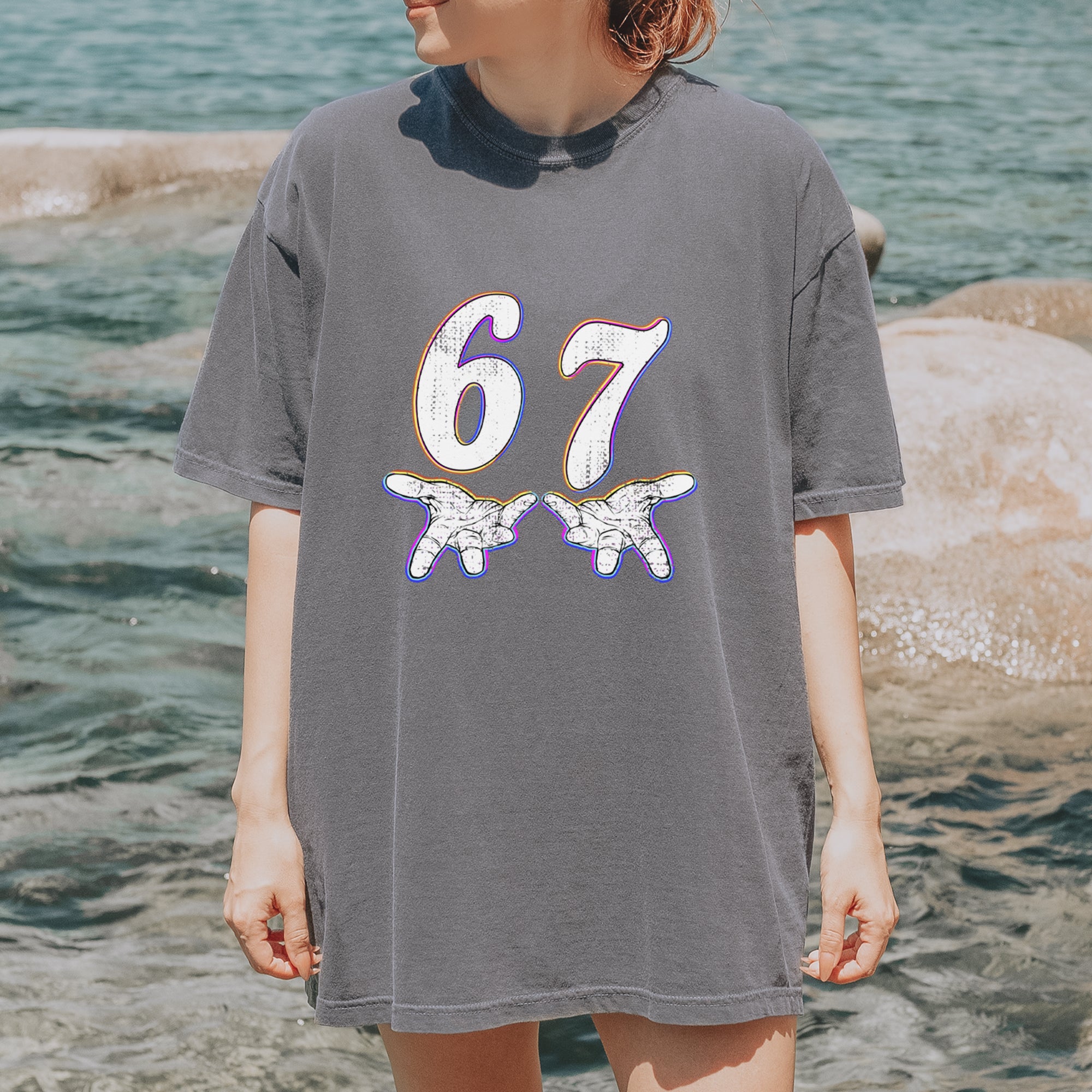 67 Hands Meme Viral Drill Vintage Soft Unisex T-shirt 