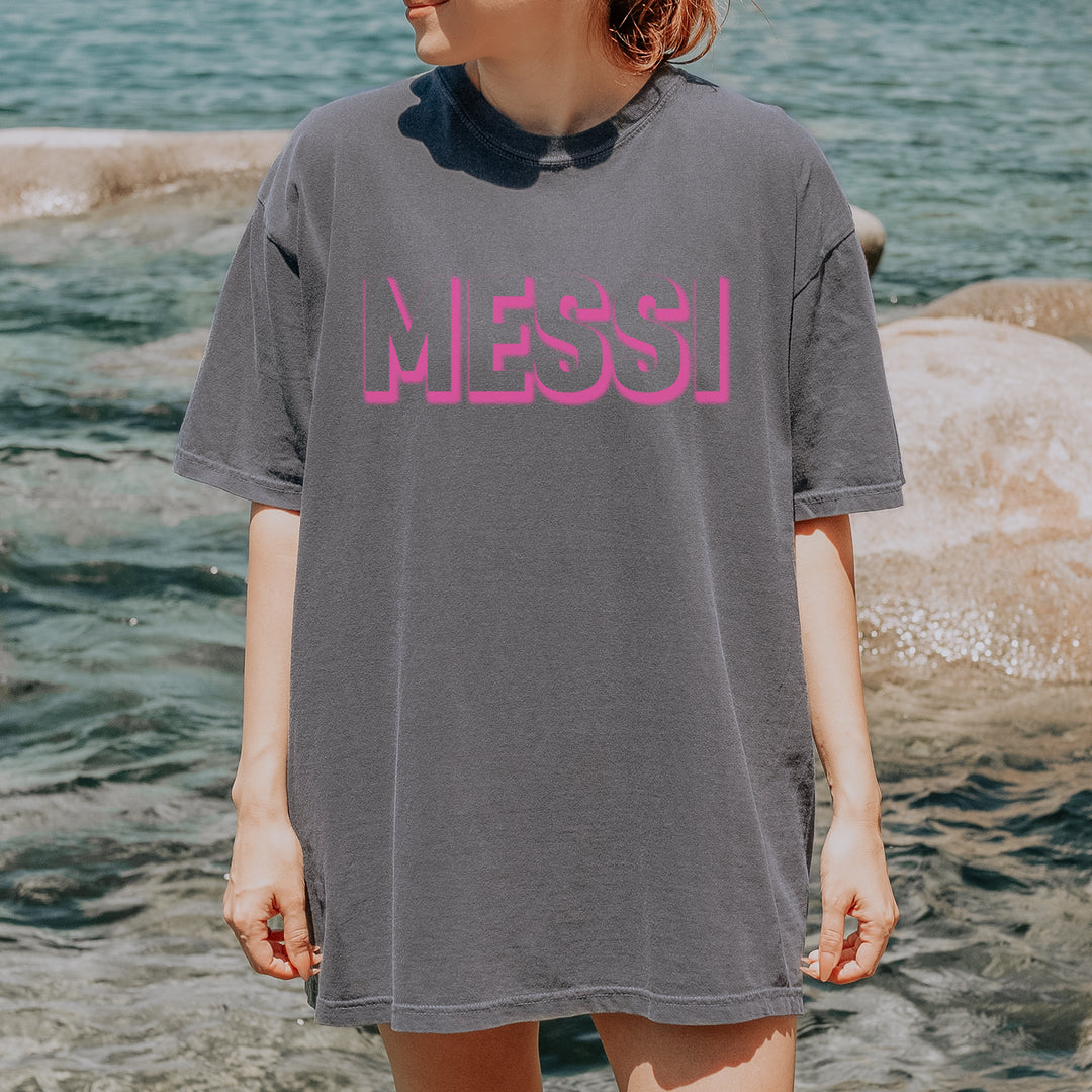 Messi OUTLINE Miami Futbol Vintage Soft Unisex T-shirt 