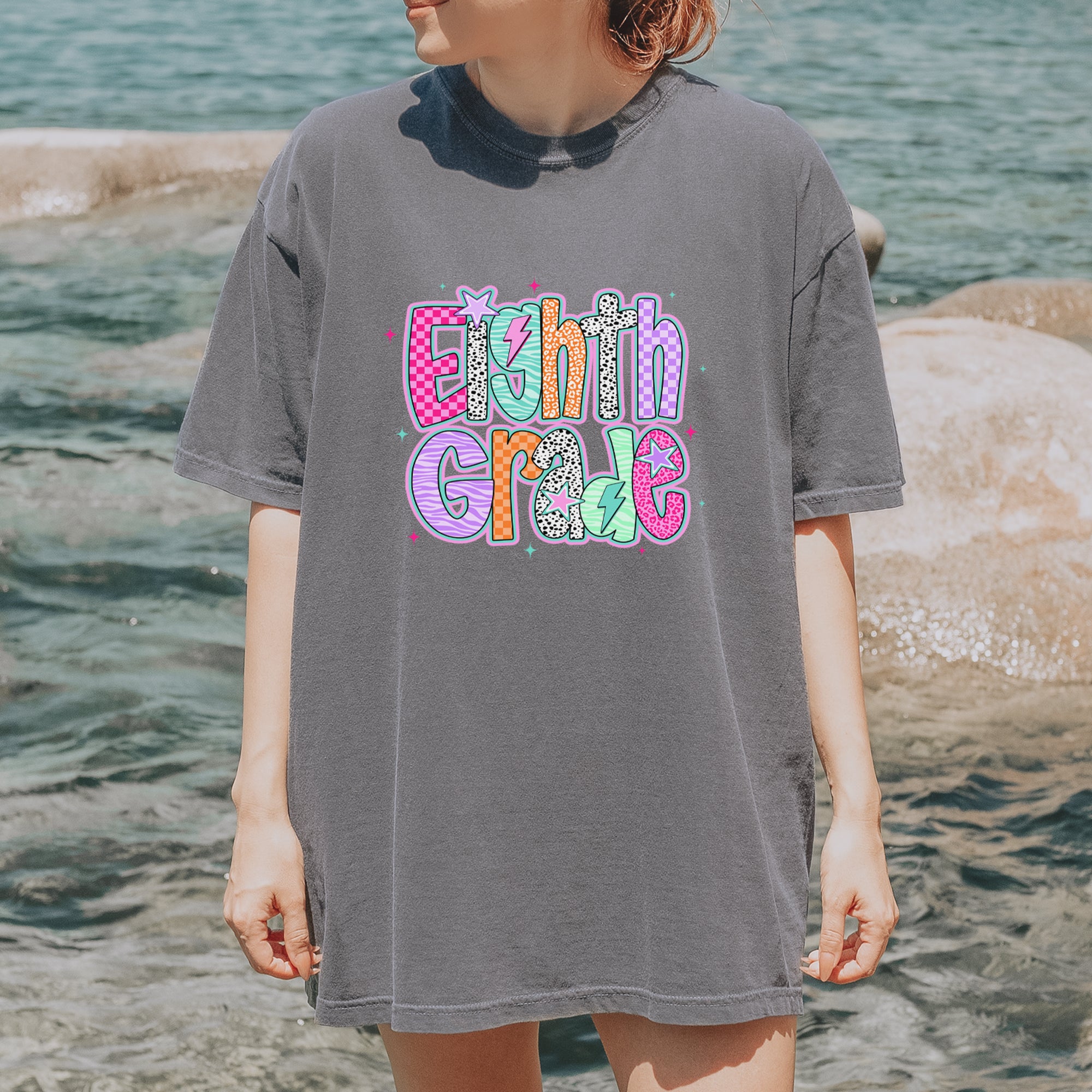 Eighth Grade Energy Colorful Back to School Vintage Soft Unisex T-shirt 