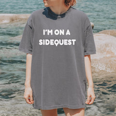 I'm On A Sidequest Festival Rave EDM graphic on Garment-Dyed Heavyweight Unisex T-Shirt alternate view 25