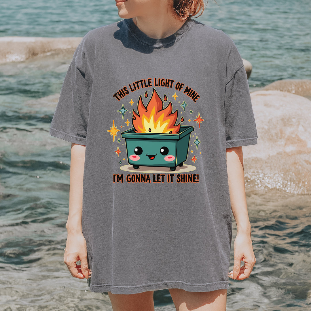 This Little Light of Mine Dumpster Fire Smile Face Vintage Soft Unisex T-shirt 