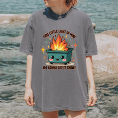 This Little Light of Mine Dumpster Fire Smile Face Vintage Soft Unisex T-shirt 