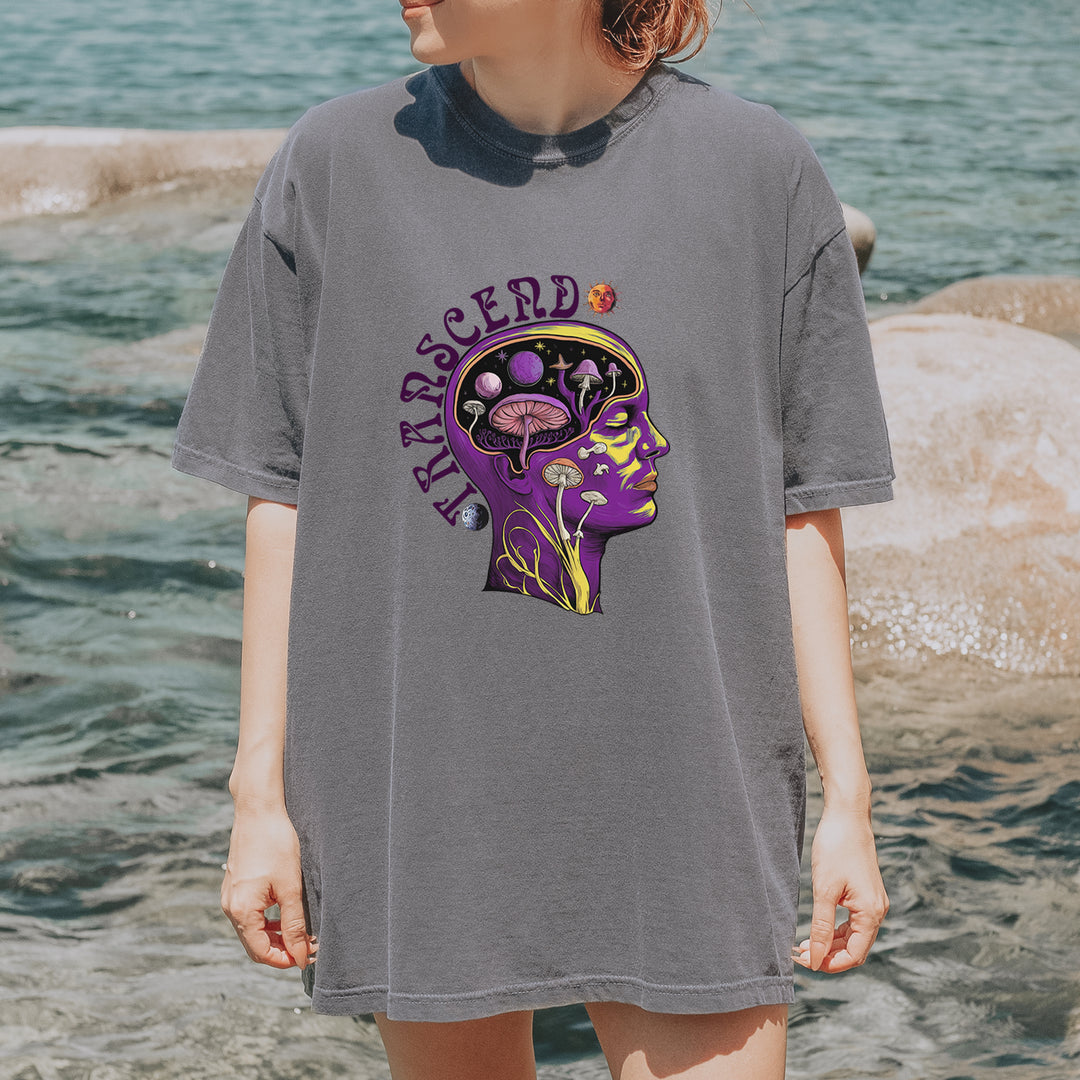 Psychedelic Cosmic Mushroom Head Vintage Soft Unisex T-shirt 