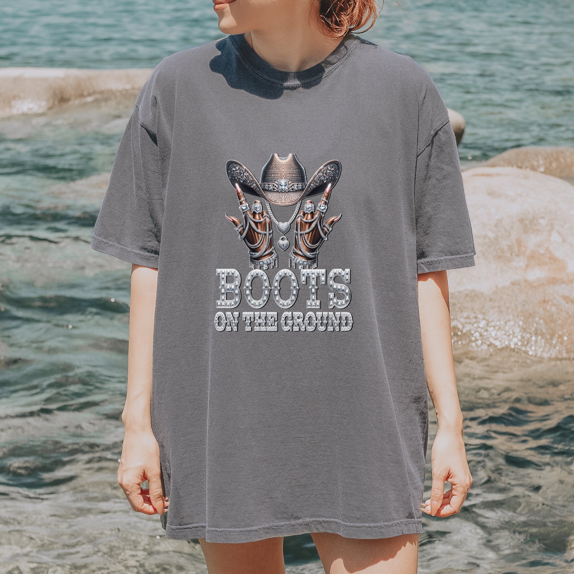 Boots On The Ground Bling Vintage Soft Unisex T-shirt 