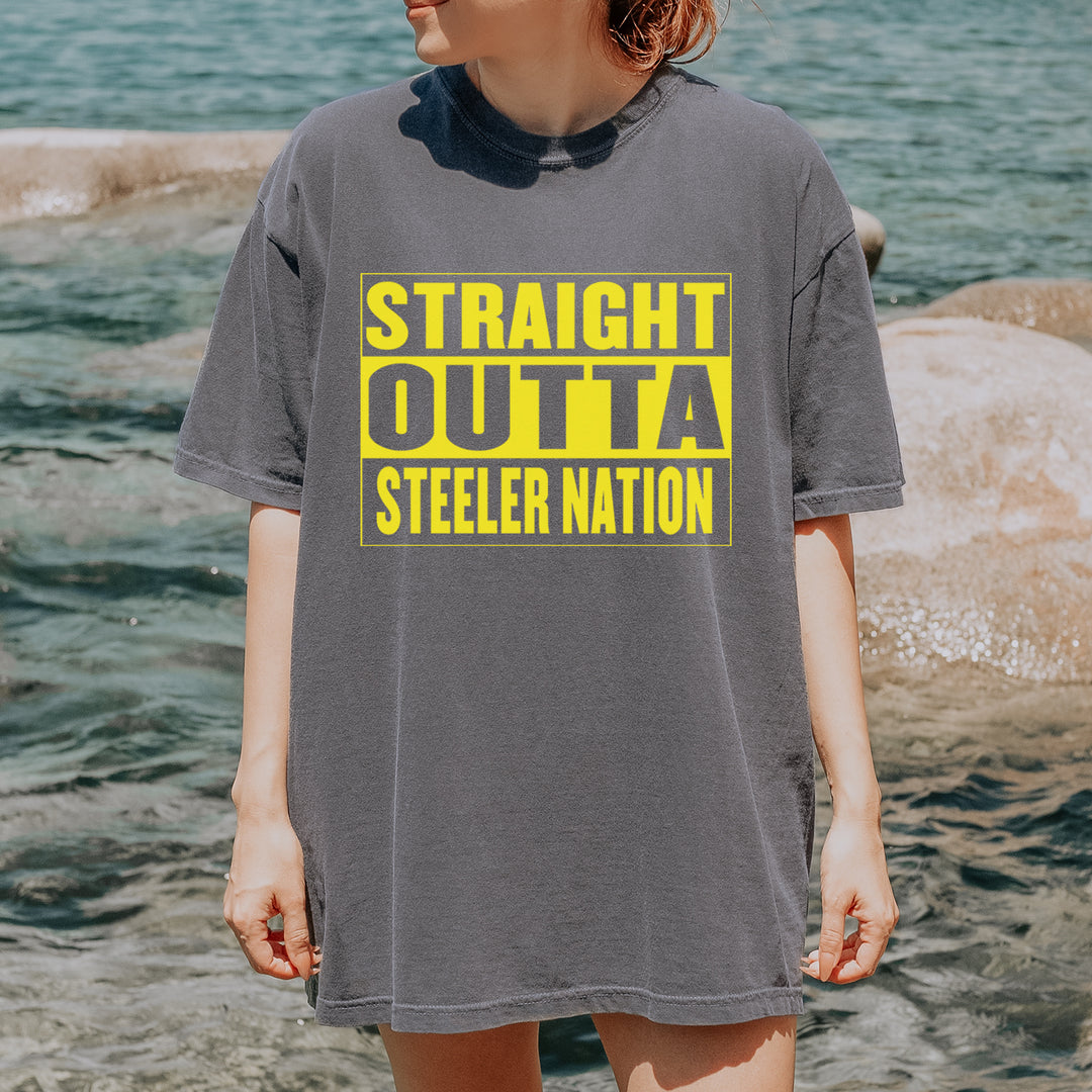 Straight Outta Steeler Nation Football  Vintage Soft Unisex T-shirt 