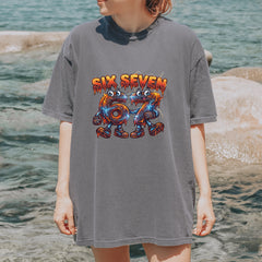 67 Lava Lightning Six Seven Meme Vintage Soft Unisex T-shirt 