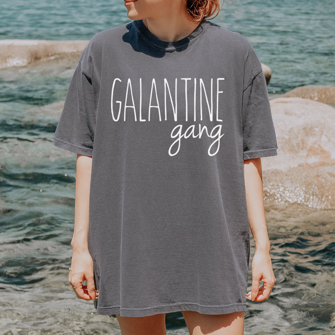 Galentine Gang Valentine's Shirt graphic on Garment-Dyed Heavyweight Unisex T-Shirt alternate view 6
