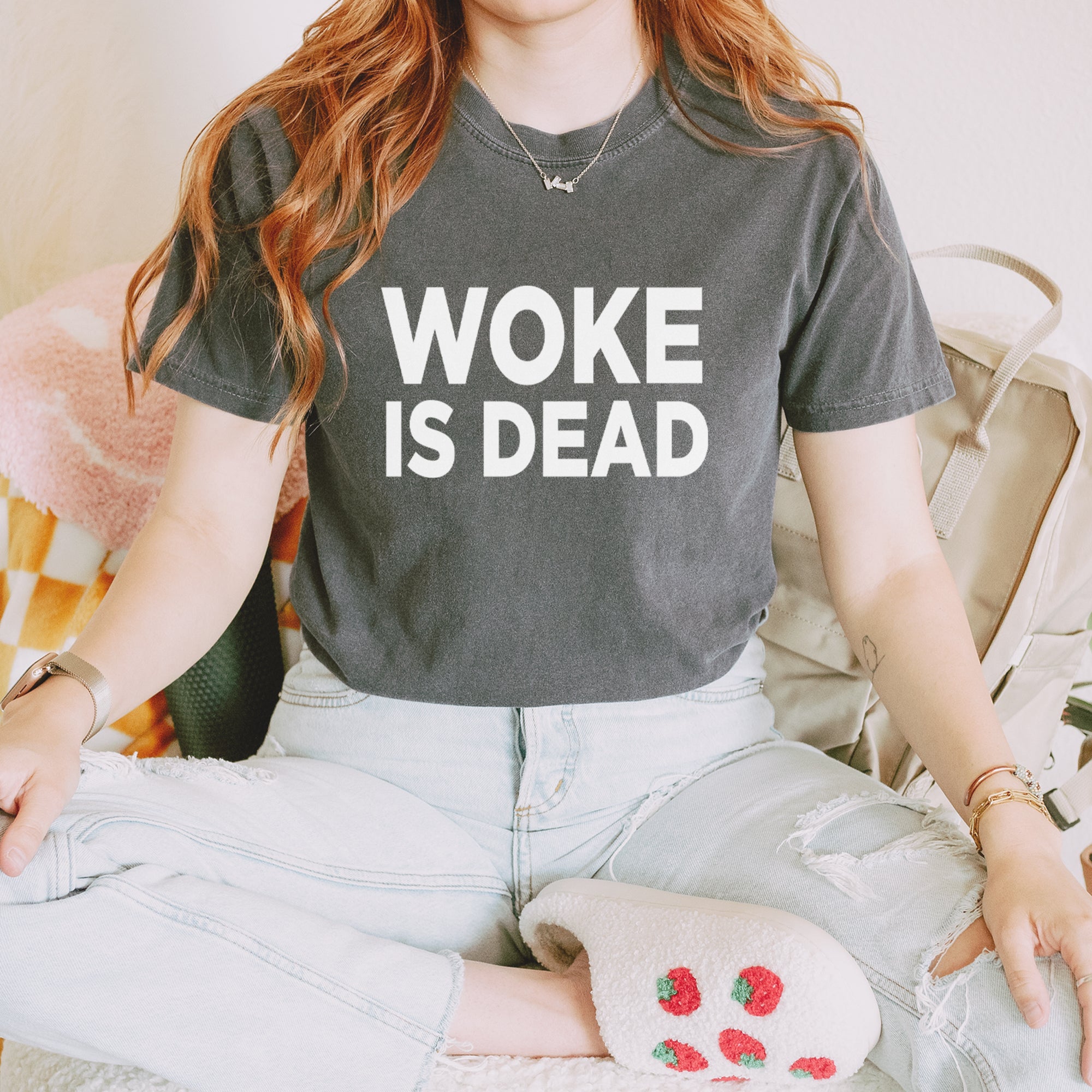 Woke Is Dead Satire Vintage Soft Unisex T-shirt 