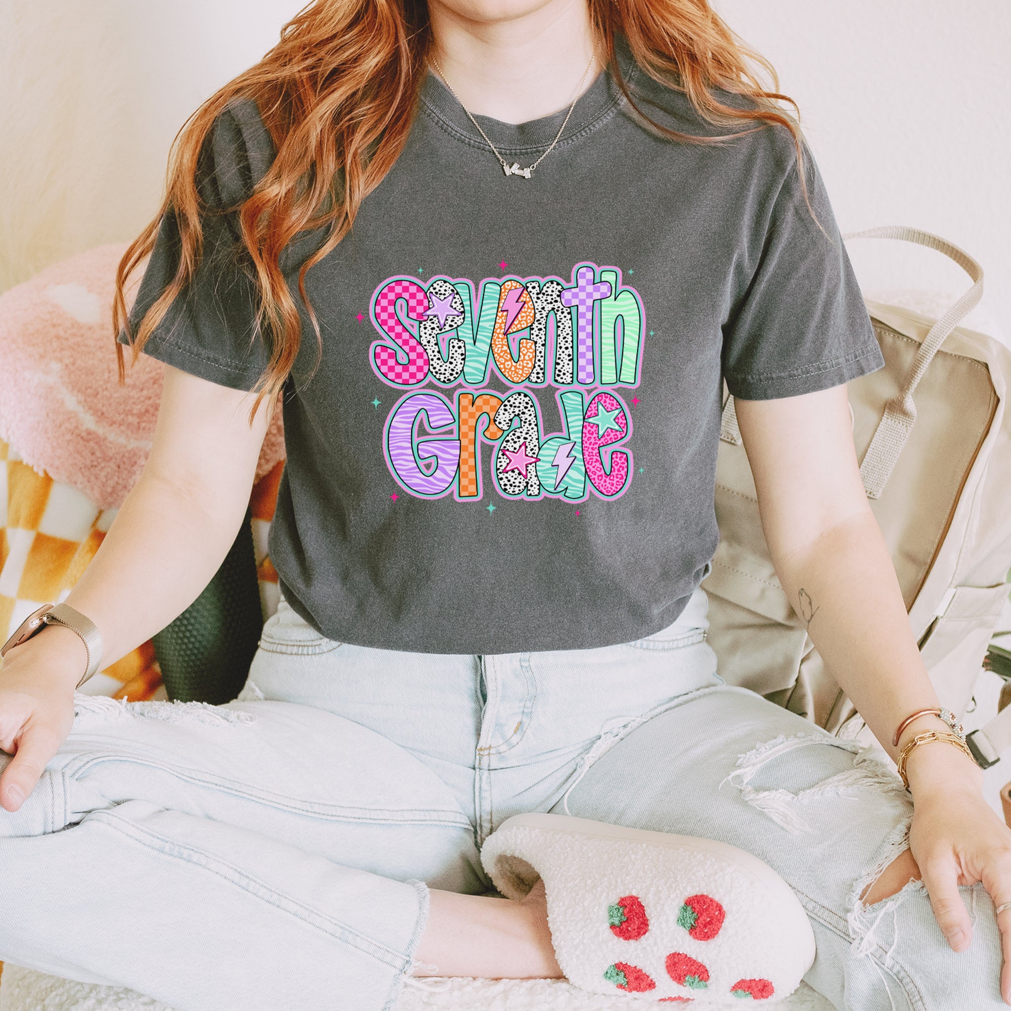 Seventh Grade Swagger Colorful Back to School Vintage Soft Unisex T-shirt 
