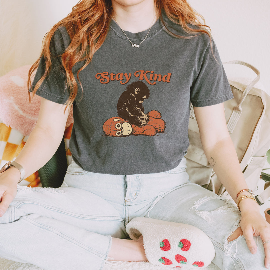 Punch Stay Kind Macaque Vintage Soft Unisex T-shirt 