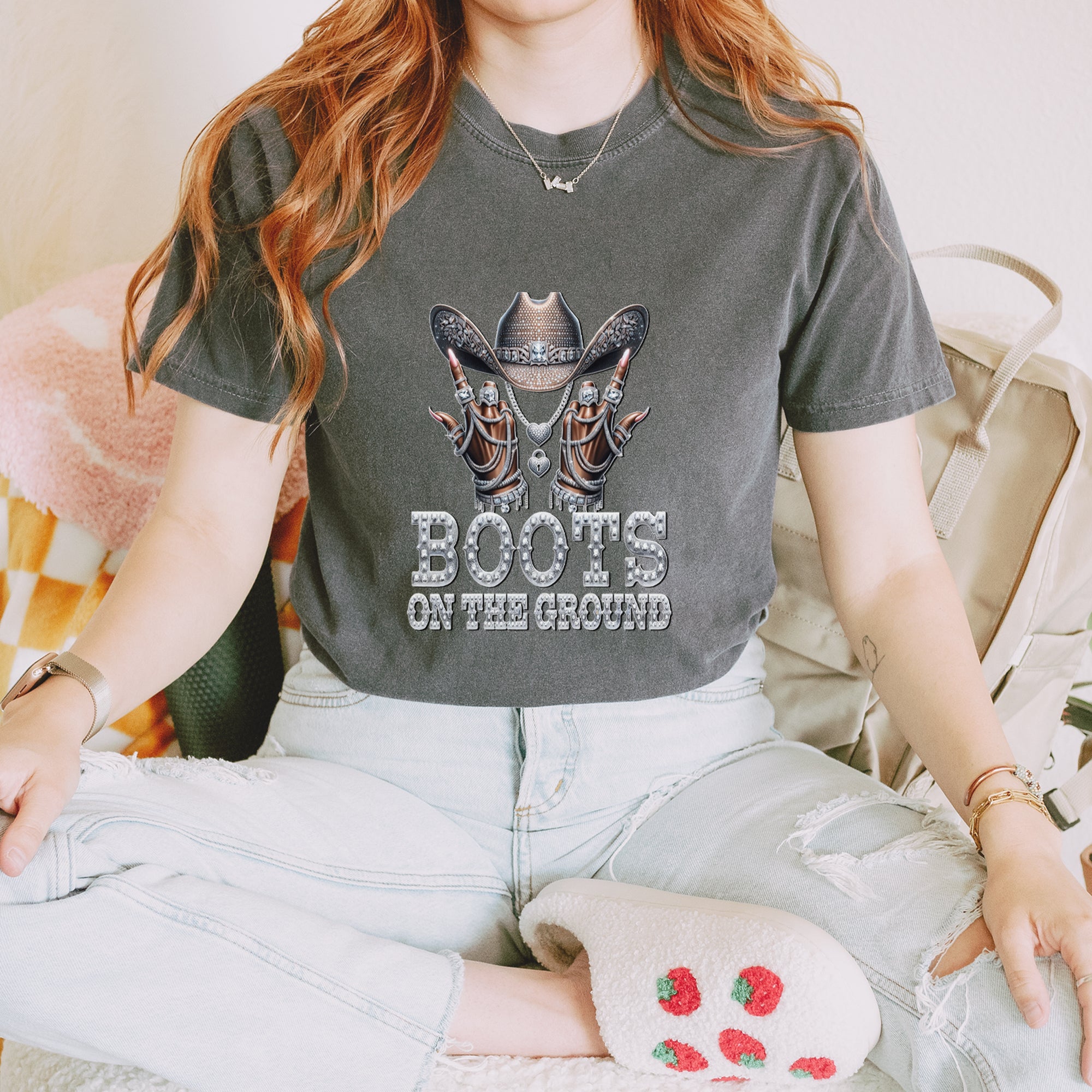 Boots On The Ground Bling Vintage Soft Unisex T-shirt 