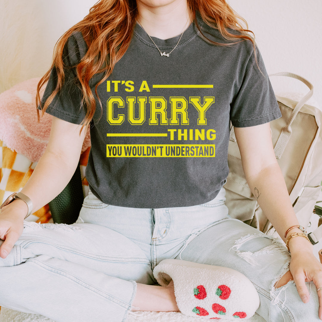 It's A Curry Thing, You Wouldn't Understand Basketball graphic on Garment-Dyed Heavyweight Unisex T-Shirt alternate view 6