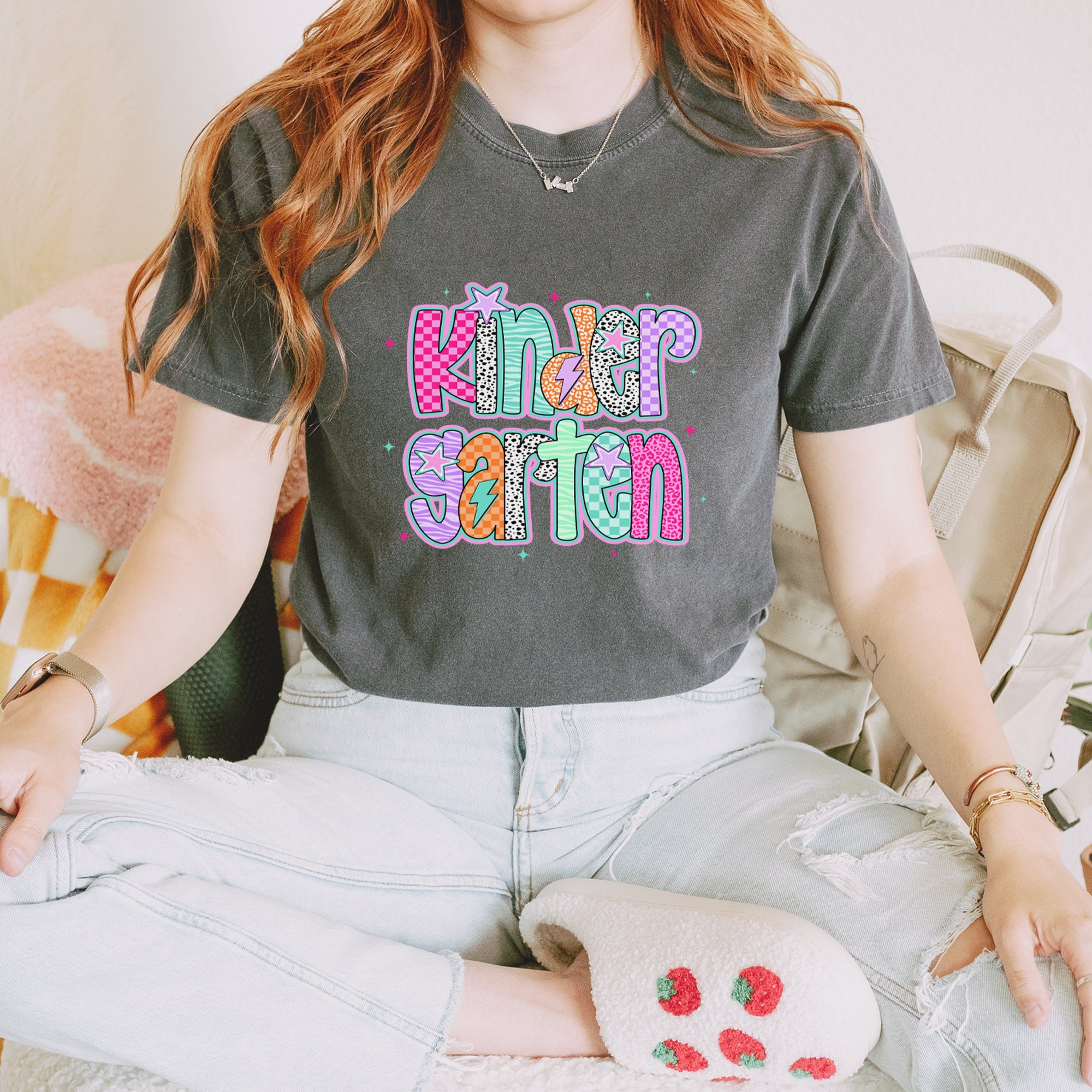 Kindergarten Cutie Colorful Back to School Vintage Soft Unisex T-shirt 
