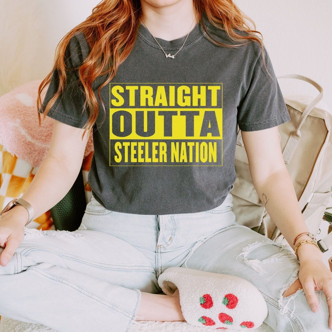 Straight Outta Steeler Nation Football  Vintage Soft Unisex T-shirt 