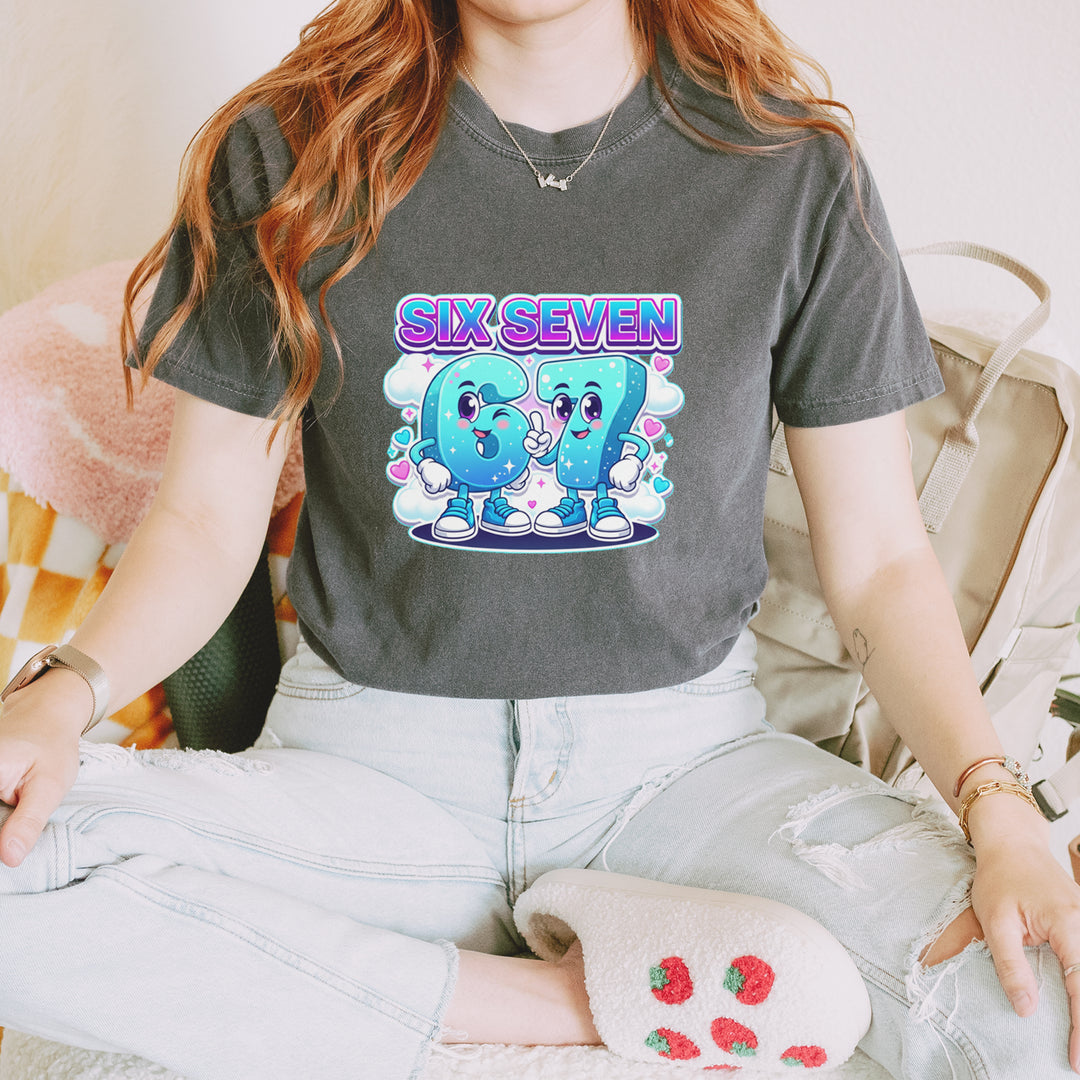 67 Six Seven Meme Kawaii Cloud Vintage Soft Unisex T-shirt 