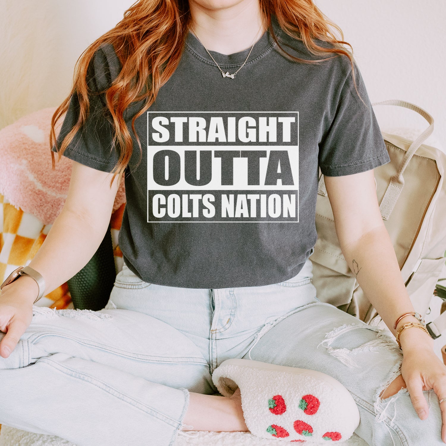 Straight Outta Colts Nation Football  Youth T-shirt 