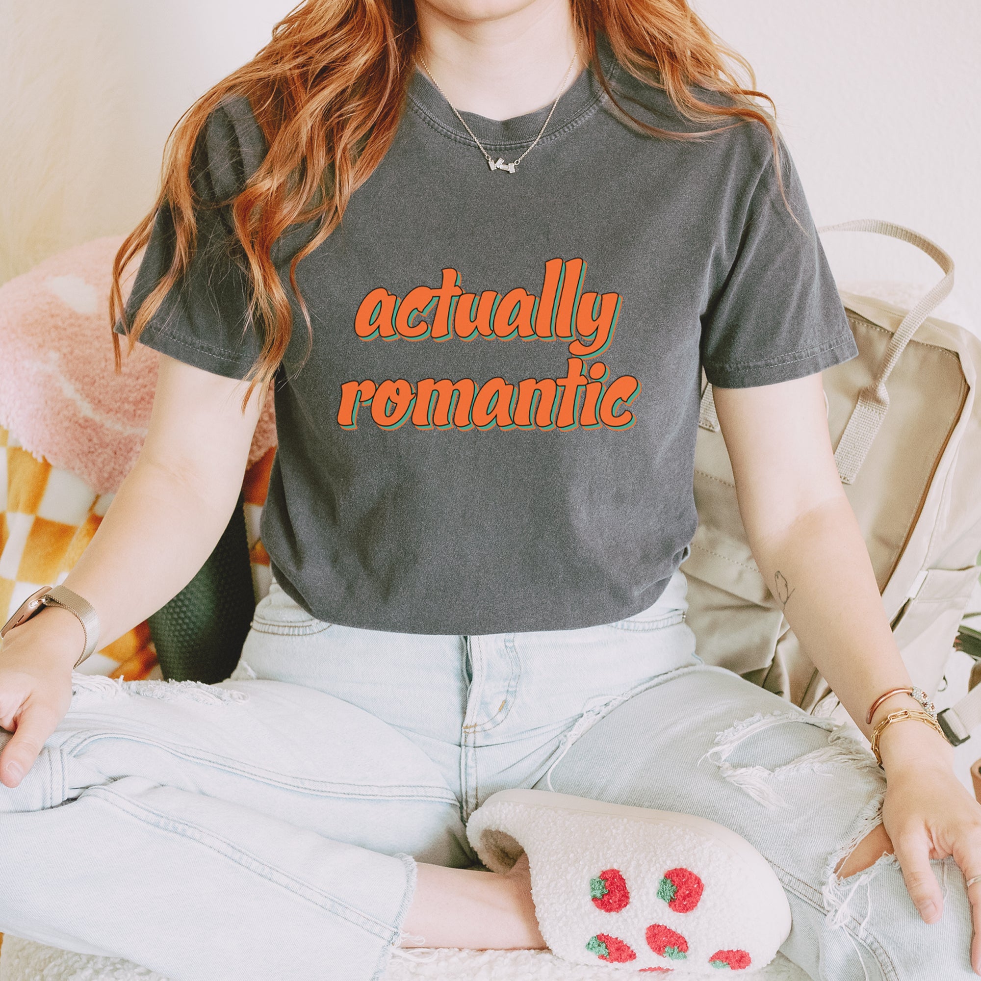 Actually Romantic Vintage Soft Unisex T-shirt 