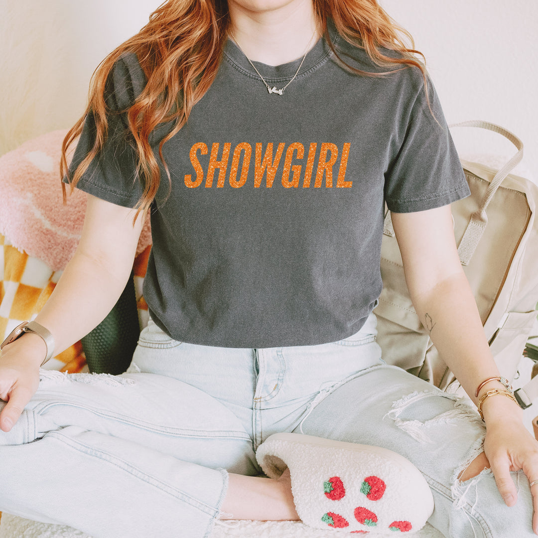 Showgirl Orange Glitter Vintage Soft Unisex T-shirt 