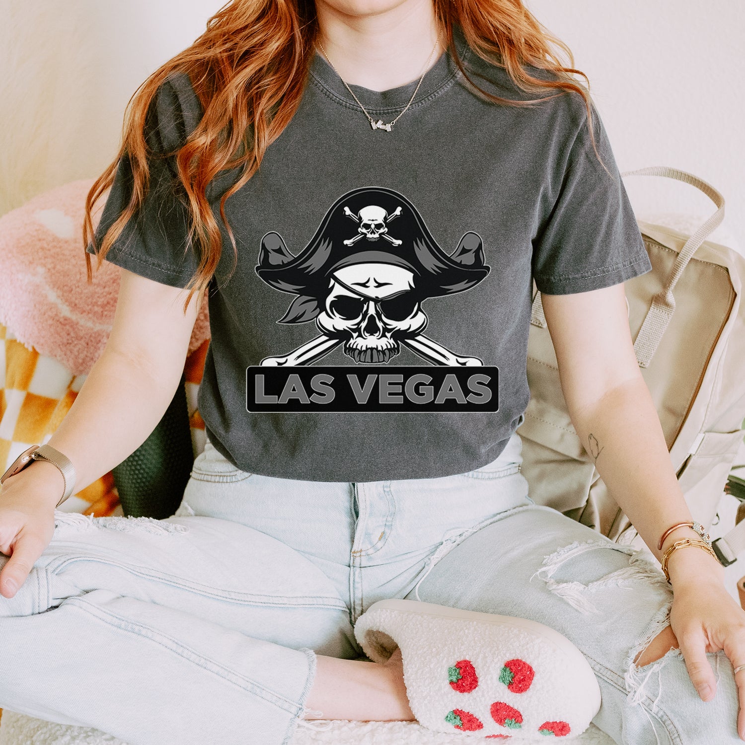 Raider Skull Straight Outta Las Vegas Vintage Soft Unisex T-shirt 