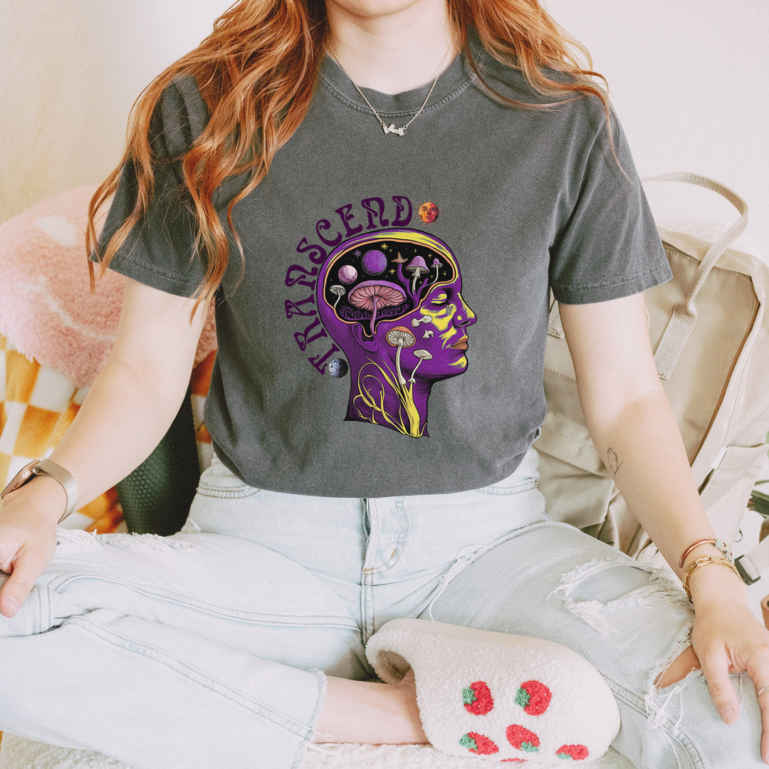 Psychedelic Cosmic Mushroom Head Vintage Soft Unisex T-shirt 