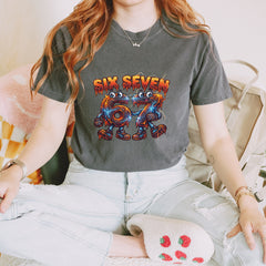 67 Lava Lightning Six Seven Meme Vintage Soft Unisex T-shirt 