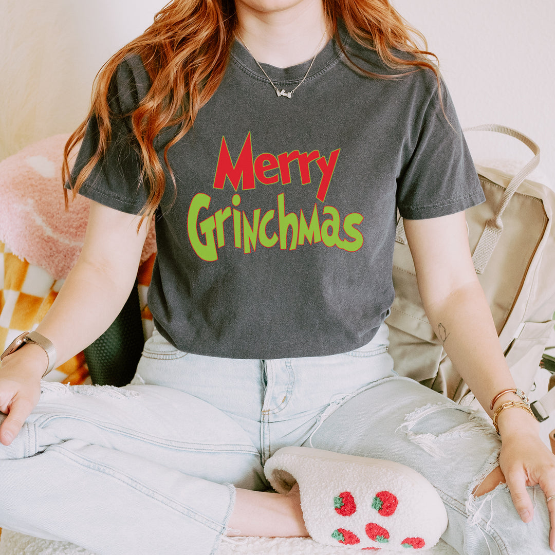 Merry Grinchmas Jolly Merry Christmas Vintage Soft Unisex T-shirt 