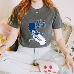Los Angeles Baseball Batter Up Vintage Soft Unisex T-shirt 