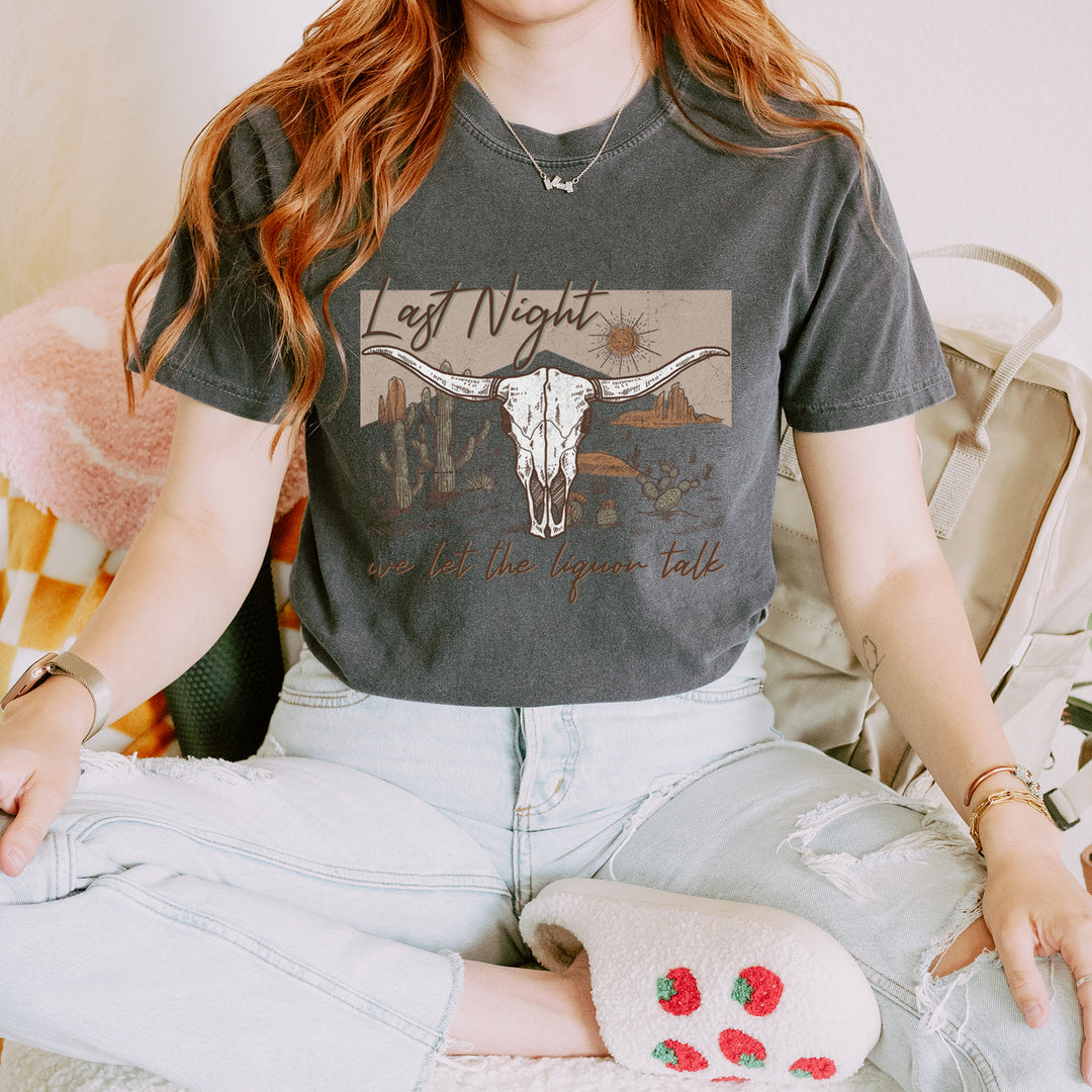 Last Night We Let The Liquor Talk Country Music Western Vintage Soft Unisex T-shirt 
