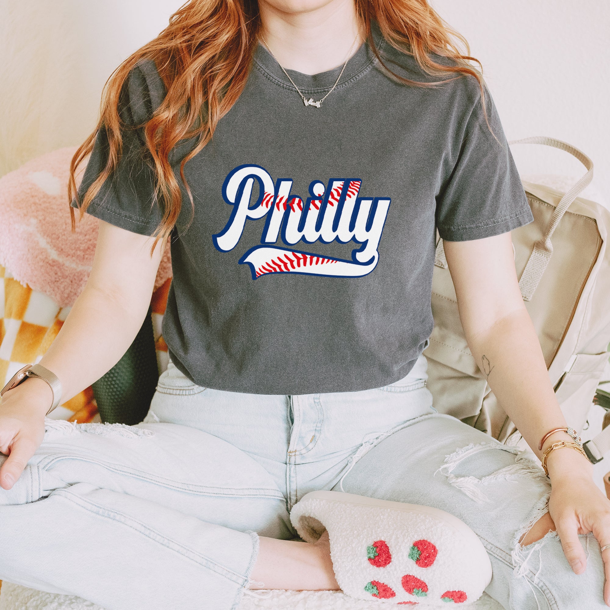 Philly Baseball Stitching Vintage Soft Unisex T-shirt 