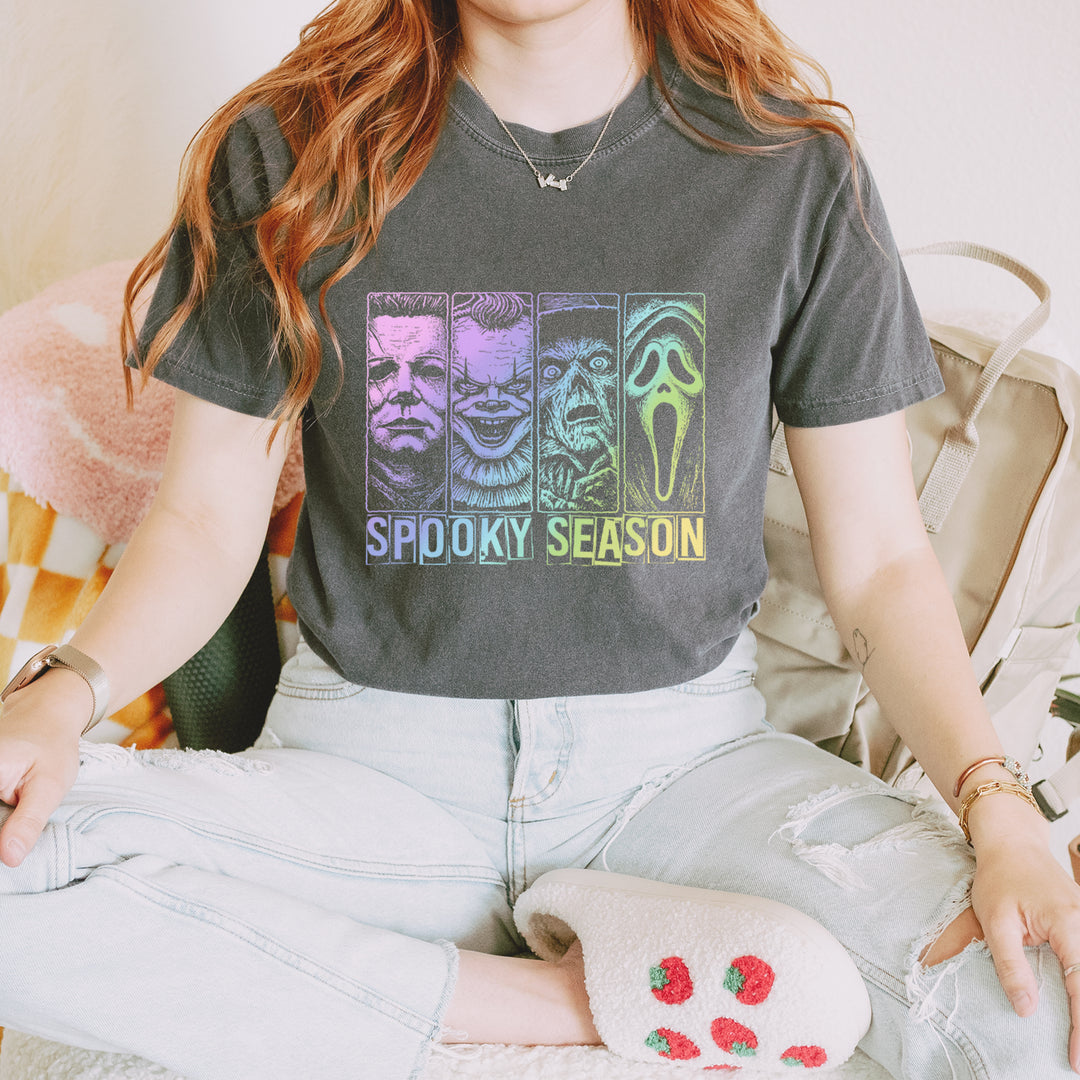 Spooky Season Horror Icons Halloween Vintage Soft Unisex T-shirt 