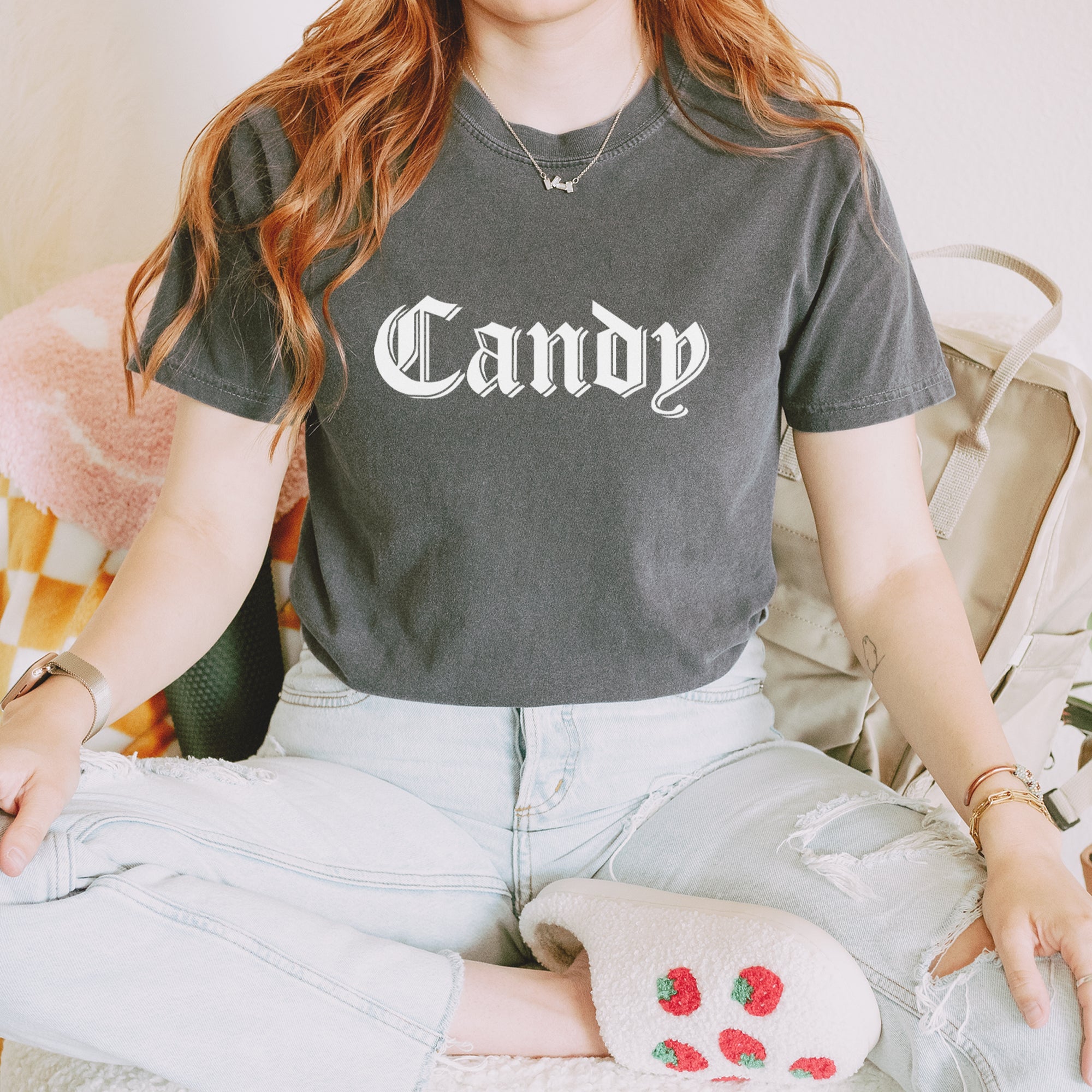 Candy Gothic Lettering Vintage Soft Unisex T-shirt 