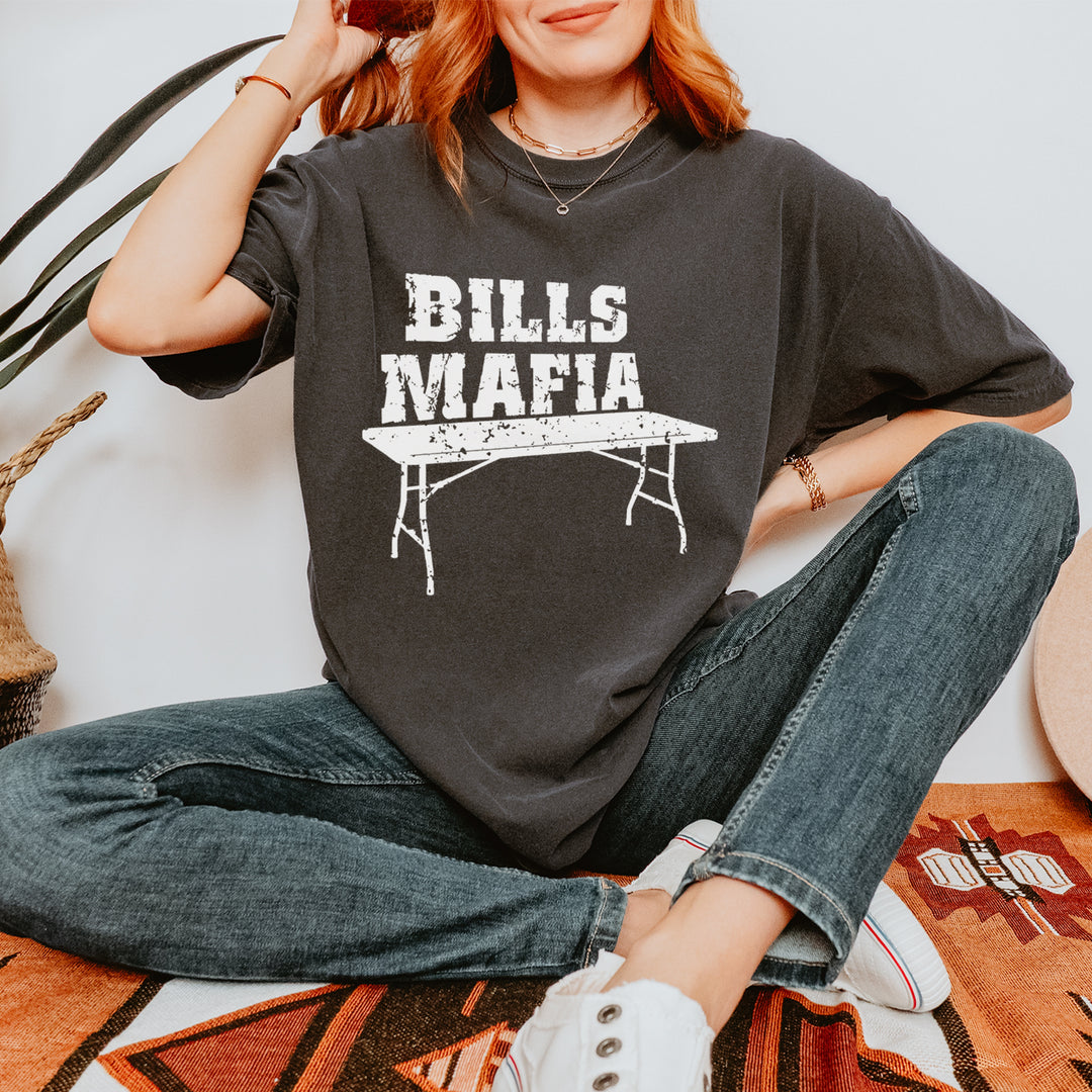 Bills Mafia Football Fan graphic on Garment-Dyed Heavyweight Unisex T-Shirt alternate view 6