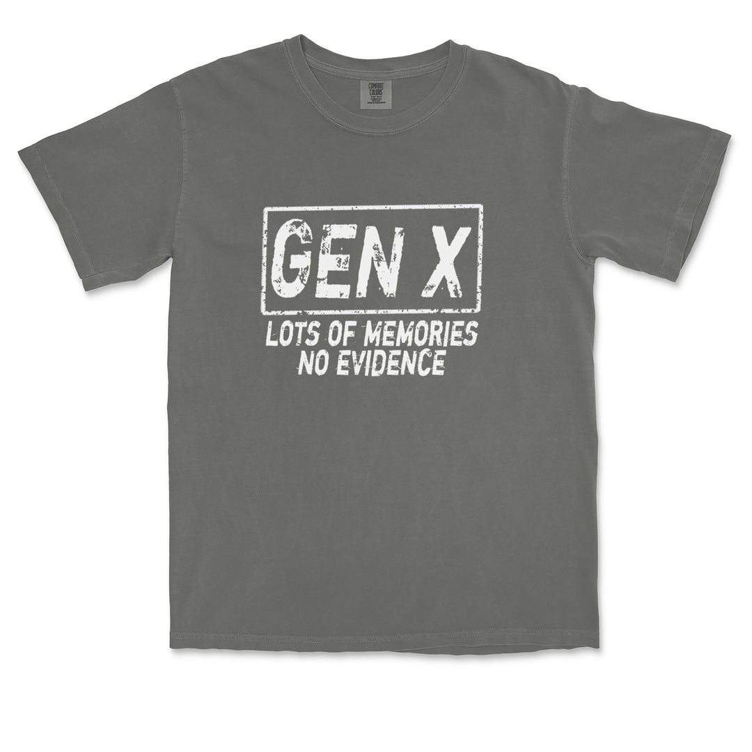 Gen X Lots of Memories No Evidence Nostalgia Vintage Soft Unisex T-shirt 
