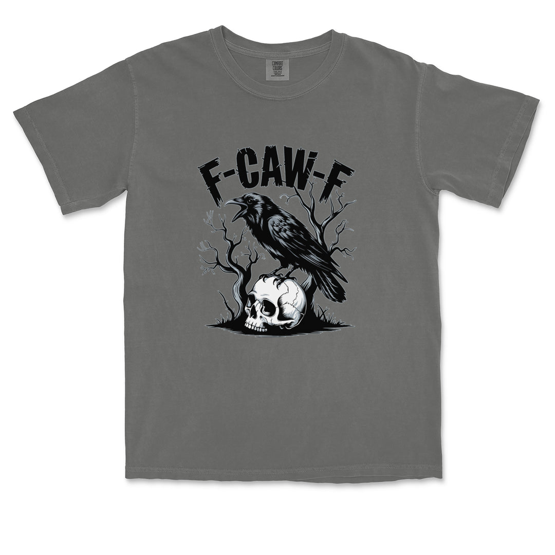 F-Caw-F Crow On Skull F-ck Off Gothic Vintage Soft Unisex T-shirt 