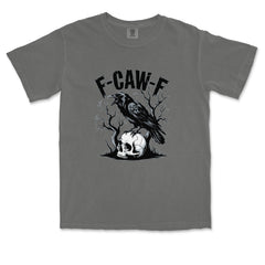 F-Caw-F Crow On Skull F-ck Off Gothic Vintage Soft Unisex T-shirt 