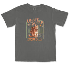 Quest Squad Broccoli Cat Fantasy Reader  Vintage Soft Unisex T-shirt 