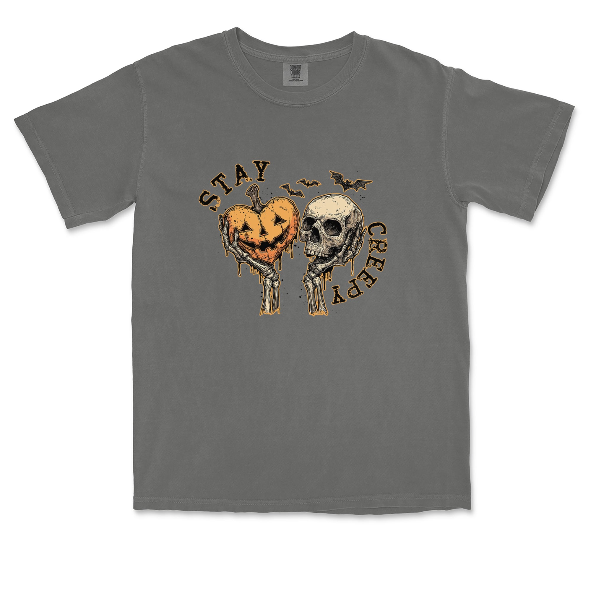 Stay Creepy Skull and Pumpkin Halloween Vintage Soft Unisex T-shirt 