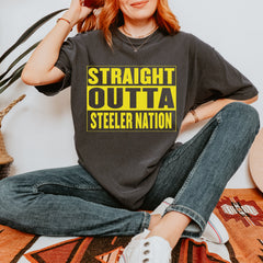 Straight Outta Steeler Nation Football  Vintage Soft Unisex T-shirt 