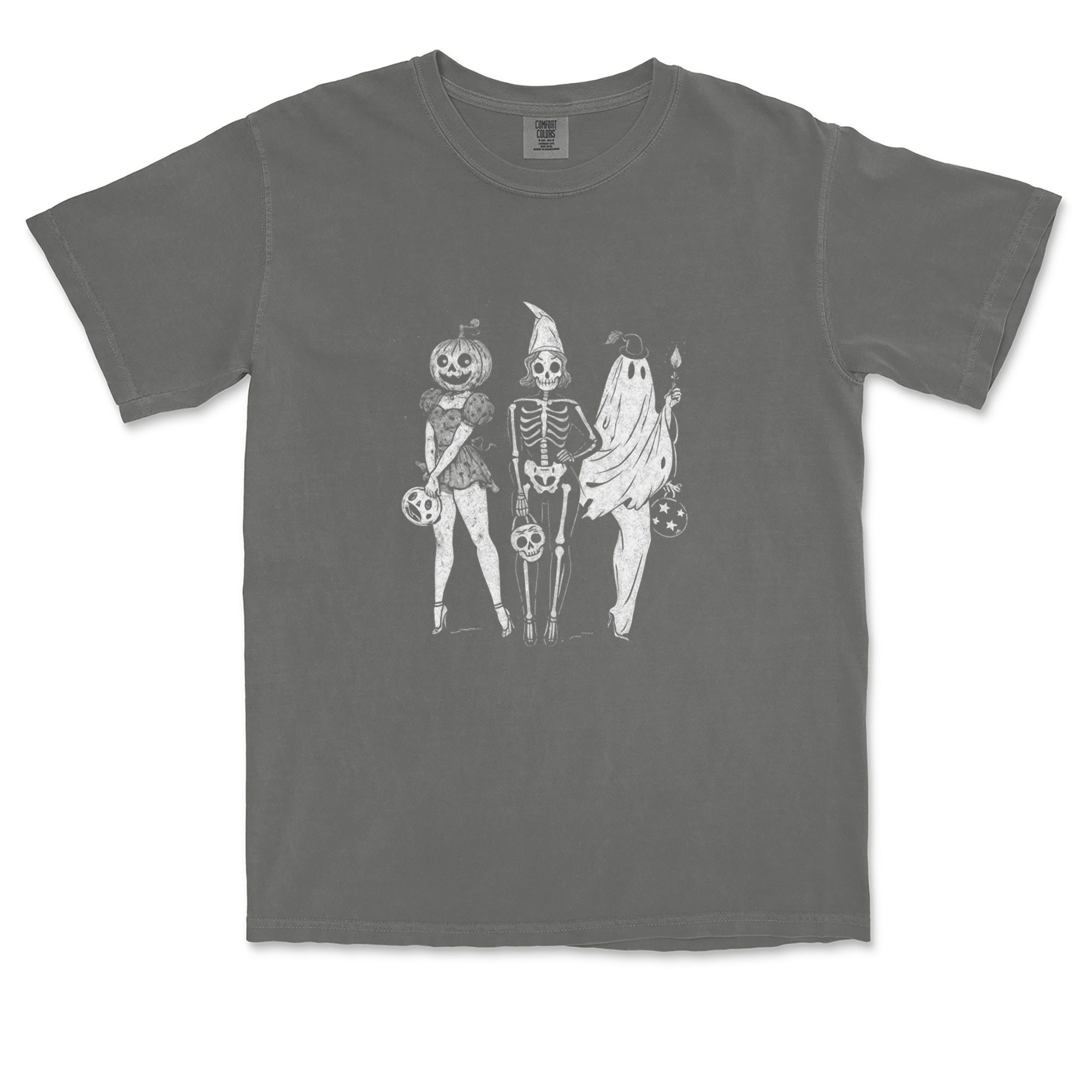 Vintage Spooky Squad Pinup Halloween Design Vintage Soft Unisex T-shirt 