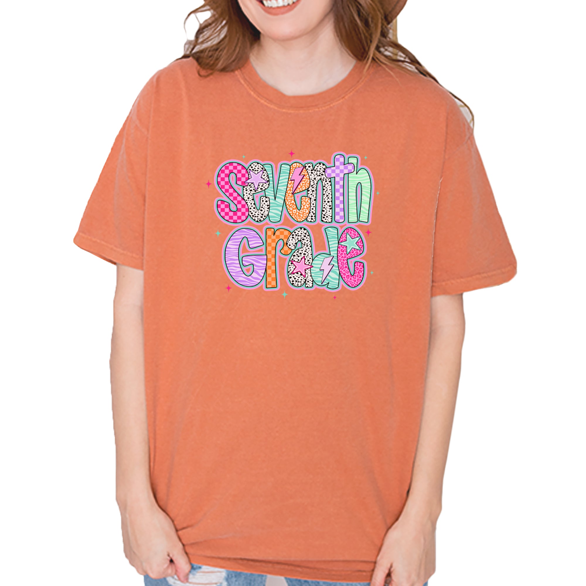 Seventh Grade Swagger Colorful Back to School Vintage Soft Unisex T-shirt Yam