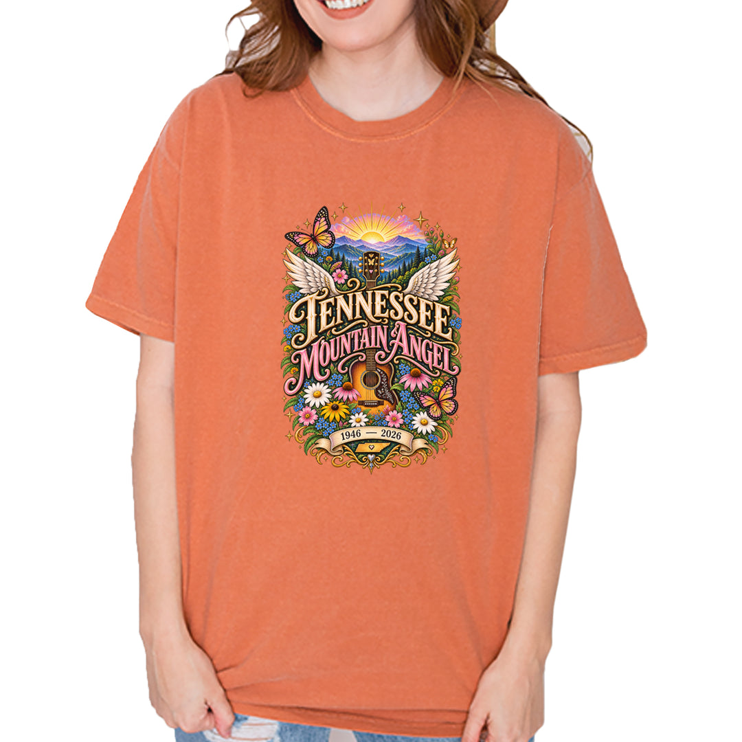 Tennessee Mountain Angel Wings Dolly Vintage Soft Unisex T-shirt Yam