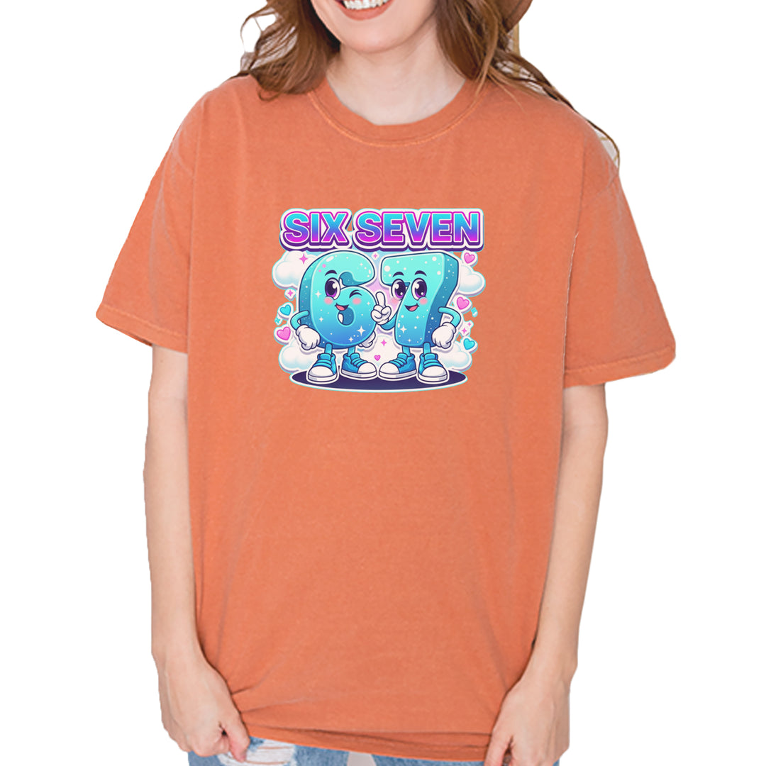 67 Six Seven Meme Kawaii Cloud Vintage Soft Unisex T-shirt Yam