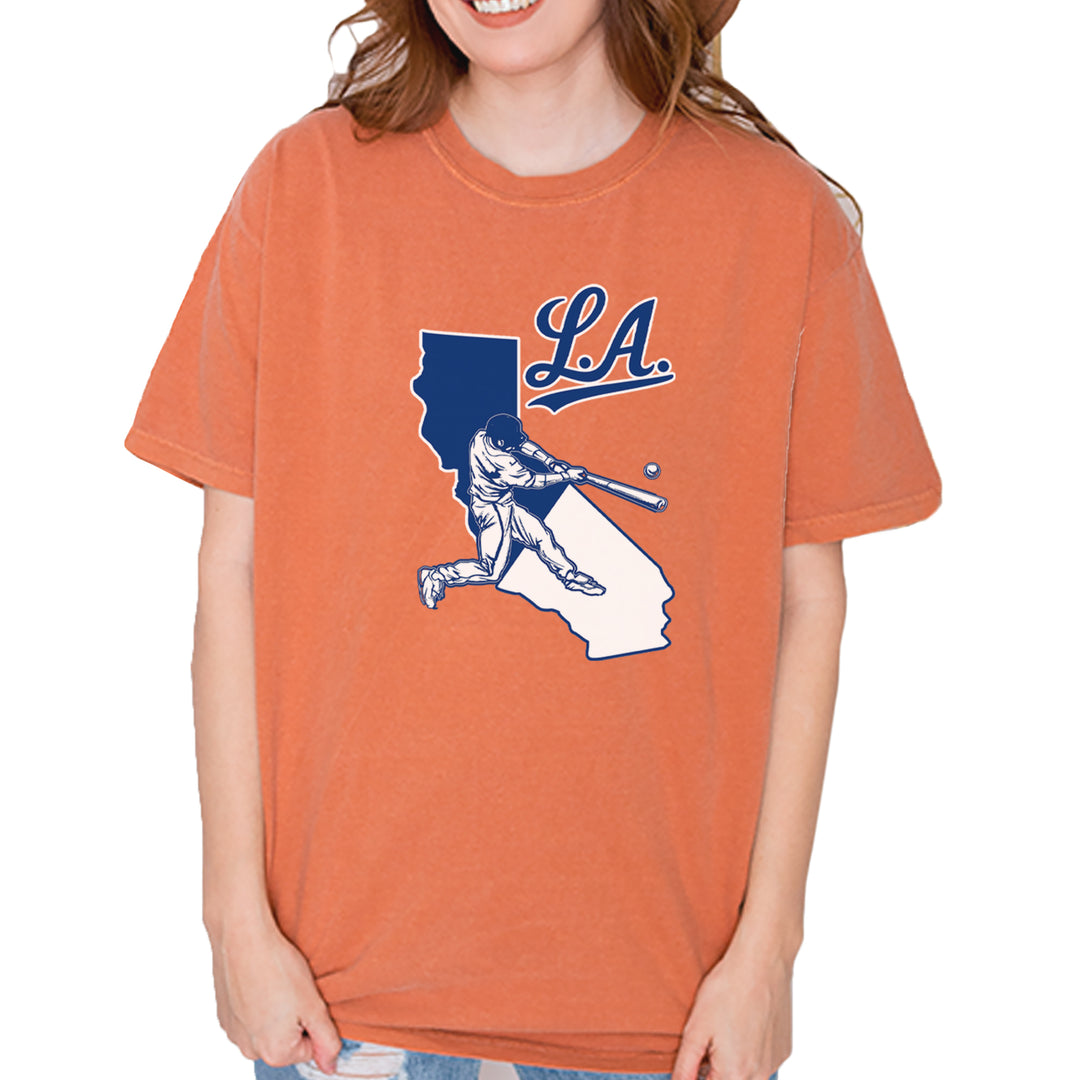 Los Angeles Baseball Batter Up Vintage Soft Unisex T-shirt Yam