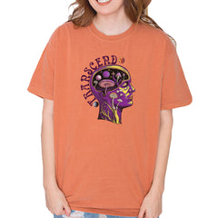 Psychedelic Cosmic Mushroom Head Vintage Soft Unisex T-shirt Yam