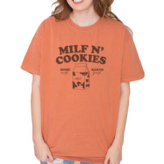 Milf And Cookies graphic on Garment-Dyed Heavyweight Unisex T-Shirt in Yam