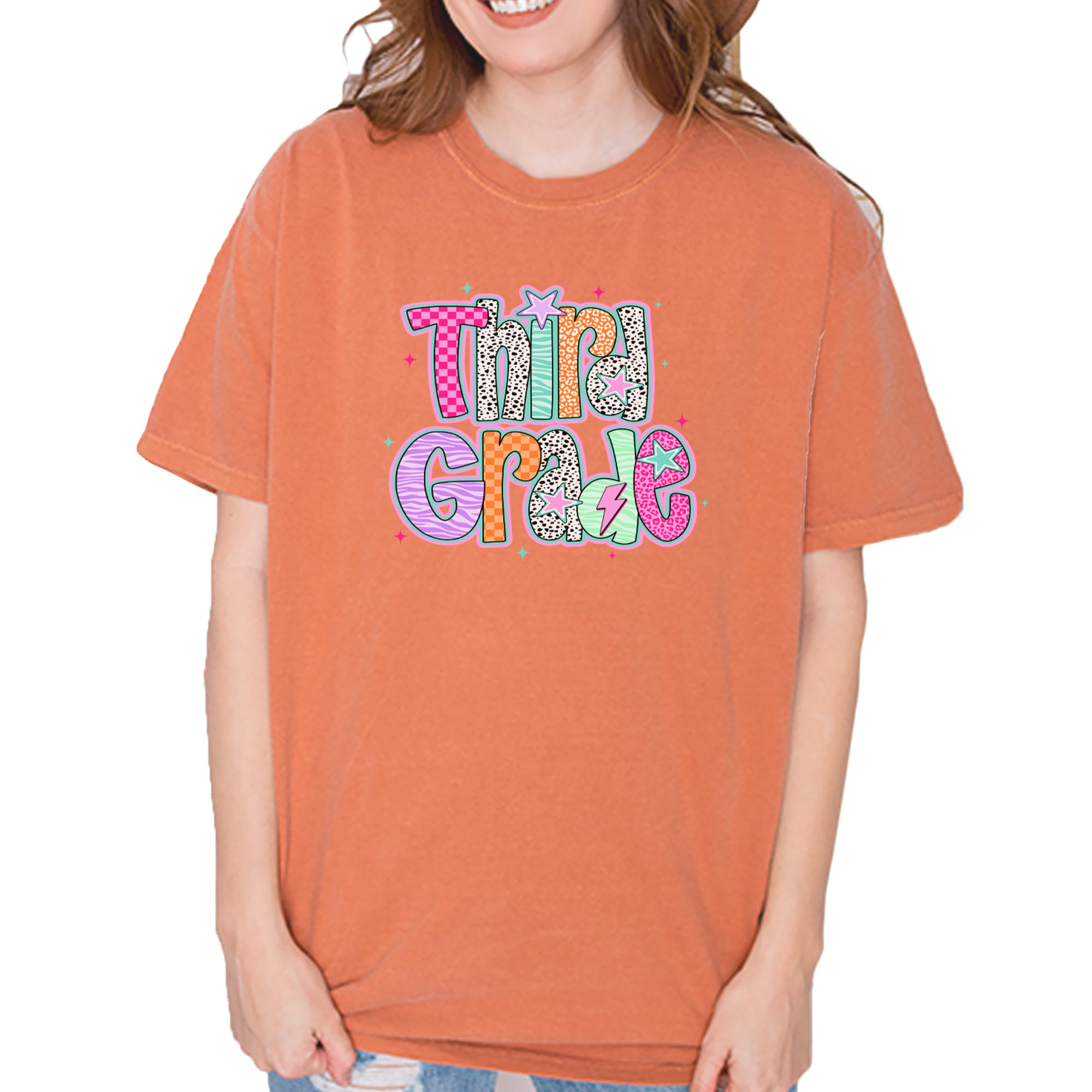 Third Grade Thunder Colorful Back to School Vintage Soft Unisex T-shirt Yam