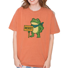 Sign Resist Meme Frog Protest Vintage Soft Unisex T-shirt Yam